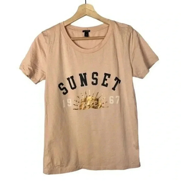 J. Crew Pink Sunset 1967 Crewneck Short Sleeve T-Shirt XS - Picture 1 of 3